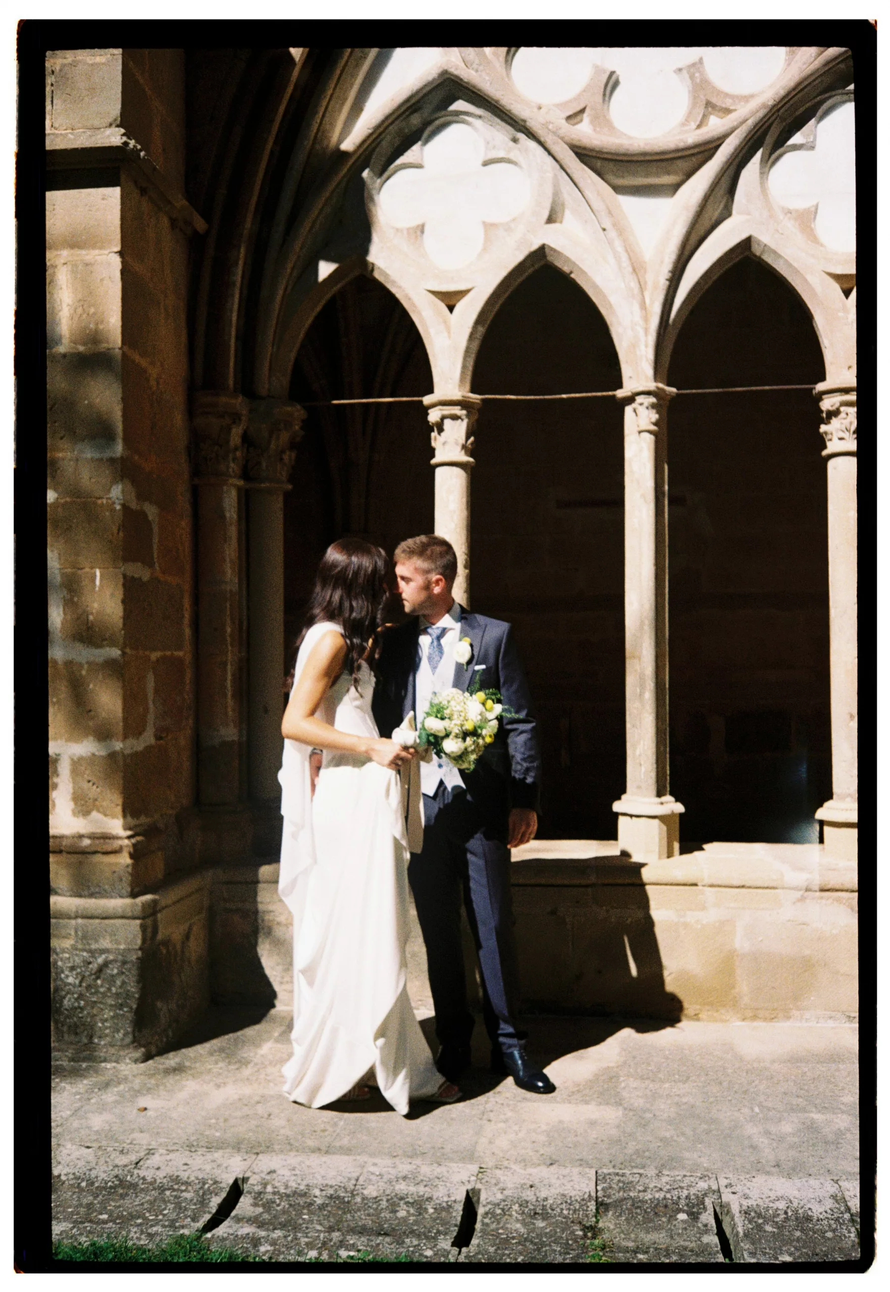 Retrato en 35mm durante boda en Zaragoza