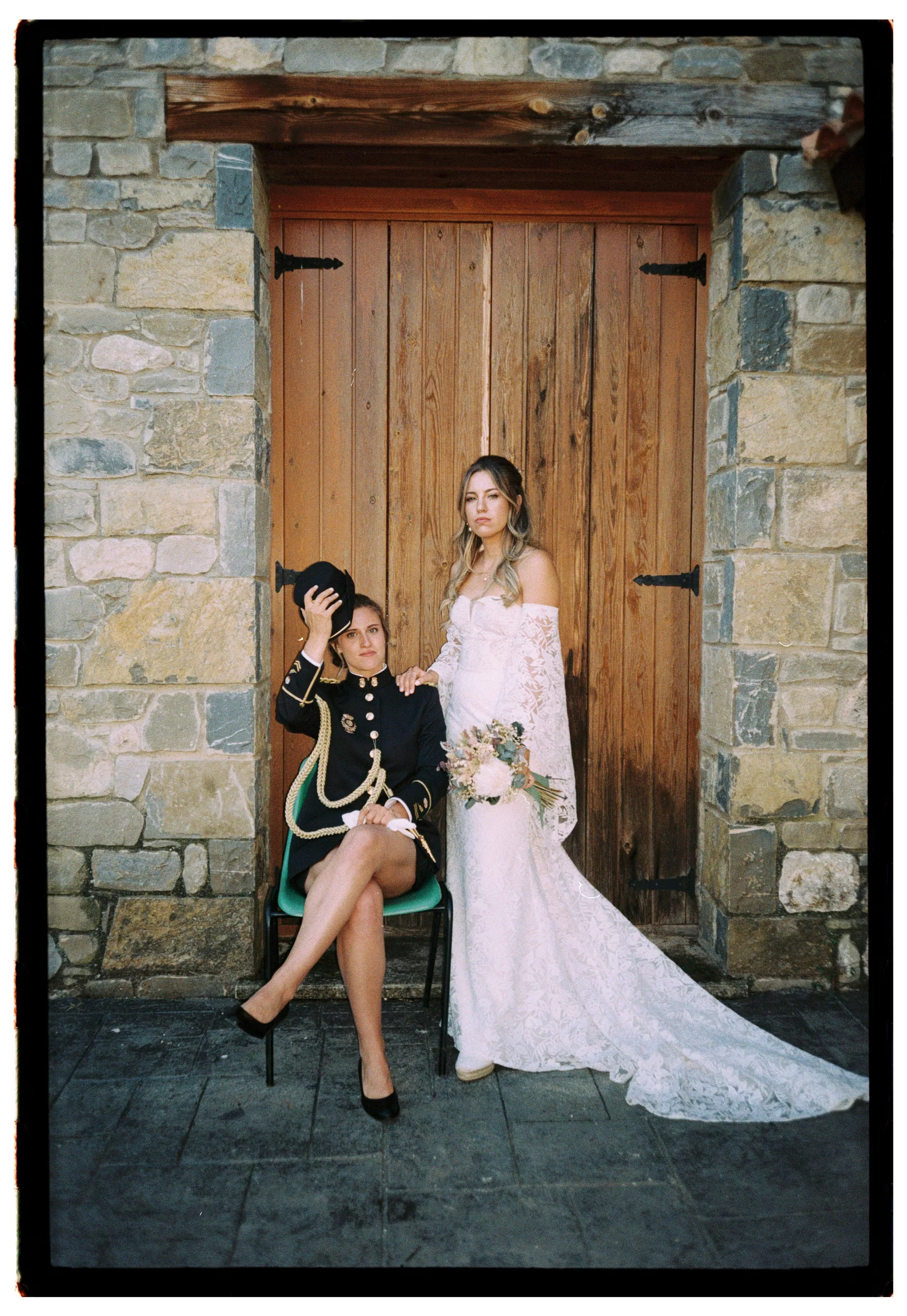 Retrato en 35mm durante boda en Zaragoza